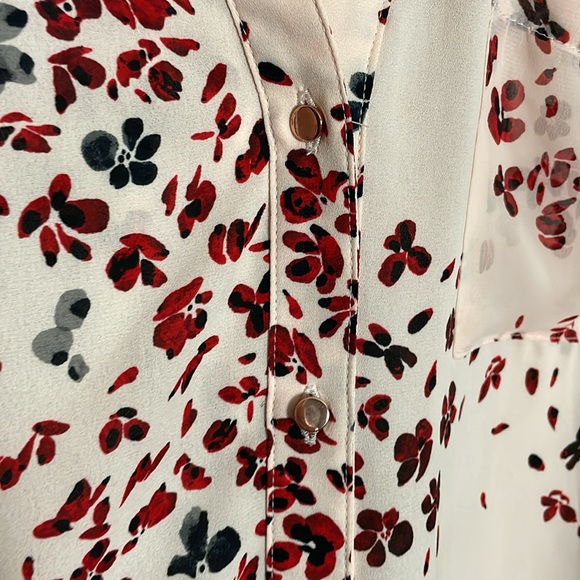 Women’s size medium sheer pink, and red candies button-down shirt - Picture 5 of 15